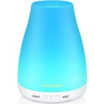 URPOWER 2nd Version Essential Oil Diffuser Aroma Essential Oil Cool Mist Humidifier with Adjustable Mist Mode,Waterless Auto Shut-off and 7 Color LED Lights Changing for Home (White)