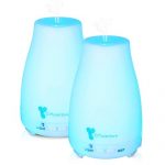 Diffuserlove 2 Pack Max 200ml Essential Oil Diffuser Ultrasonic Aromatherapy Diffuser Cool Mist Humidifiers with 7 Color LED Lights and Waterless Auto Shut-off for Home Office Kitchen Bedroom