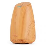 Syntus 150ML Essential Oil Diffuser Ultrasonic Aromatherapy Light Wood Grain Diffusers with 7 Changeable Colored LED Lights, Adjustable Mist Mode and Waterless Auto Shut-Off
