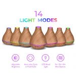 Aromatherapy Diffuser & Essential Oil Set – Ultrasonic Diffuser Extreme Cool Mist Output – Top 16 Oils 350ml-Auto Shut-Off 7 color LED – 100% Pure Therapeutic Grade Aroma Essential Oils-Lavender