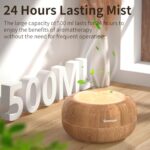 Essential Oil Diffuser, Quiet Humidifier for Bedroom, Timer and Auto-Off, 7 LED Colors Ultrasonic Aromatherapy Mist Diffusers for Large Room Office (Wood)