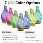 Essential Oil Diffuser, Art Glass Ultrasonic Aroma Diffuser 100ml Cool Mist Humidifier Aromatherapy Diffuser for Essential Oils 7 Colors Light Waterless Auto-Off for Home (Grey)
