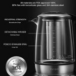 Electric Tea Kettle 1.7L Water Kettle with Removable Tea Infuser, LCD Display Stainless Steel Glass Boiler Hot Water Tea Heater, 120 Mins Keep Warm & Variable Temperature, 1200W