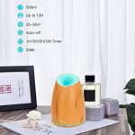 Diffuserlove Essential Oil Diffuser 500ml Wood Grain Remote Control Ultrasonic Cool Mist Humidifier Diffuser for essential oils 7 Color LED Lights Waterless Auto Shut-off for Yoga Spa Bedroom Office