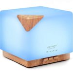 ASAKUKI 700ml Premium, Essential Oil Diffuser, 5 in 1 Ultrasonic Aromatherapy Fragrant Oil Vaporizer Humidifier, Timer and Auto-Off Safety Switch, 7 LED Light Colors