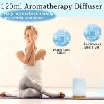 Diffusers for Essential Oils Ceramic Aromatherapy Diffuser in White for Christmas New Year Gift, Cool Mist Humidifier for Home Office Bedroom—4 Timer 120 ml Night Lights and Auto Off, BPA-Free?Floral?