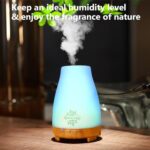 Diffusers for Essential Oils Large Room, 200ml Essential Oil Diffuser for Home with Humidifier Function, Aromatherapy Diffuser with 7 LED Light Colors Equipped & Waterless Auto-Off and Timer