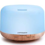 URPOWER OD-501 500ml Aromatherapy Essential Oil Diffuser Humidifier Room Decor Lighting with 4 Timer Settings, 7 LED Color Changing Lamps and Waterless Auto Shut-Off