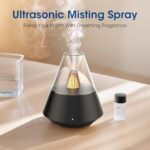 KinYILO Essential Oil Diffuser,Modern Design Fragrance Aroma Diffuser for Home,Living Room,Bedroom,USB Powered 150ml Capacity 6-12 Hours, Auto Off with Night Light, Black