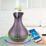 Smart WiFi Wireless Essential Oil Aromatherapy Diffuser, Compatible with Alexa & Google Home, Phone App & Voice Control, Large Ultrasonic Diffuser, LED & Timer Settings (Dark Brown)