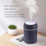 AISHNA Humidifier Colorful Cool Mini Humidifier,Essential Oil Diffuser Aroma Essential Oil USB Cool Mist Humidifier,2 Adjustable Mist Modes, Super Quiet,for Car,Office,Bedroom(Navy)