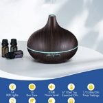 Cosyairey Essential Oil Diffusers for Home, 500ML Oil Diffuser with 6 Top Aromatherapy Diffuser Oil, 23dB Quiet Diffusers for Essential Oils Large Room, 16H Runtime, 14-Color Light, 2 Modes & 4 Timer
