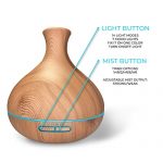 Aromatherapy Diffuser & Essential Oil Set – Ultrasonic Diffuser 350 ml Top 8 Oils-Extreme Cool Mist Output Waterless Auto Shut-Off and 7 color LED-100% Therapeutic Grade Aroma Oils