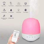 Smart APP Control Essential Oil Diffuser Aromatherapy Humidifier With 7 Colors Light Music Player Adjustable Mist Mode Timer for Home Living Room Bedroom Office Yoga Room (white)