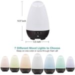 HealthSmart Essential Oil Diffuser, Cool Mist Humidifier and Aromatherapy Diffuser with 500ML Tank Ideal for Large Rooms, Adjustable Timer, Mist Mode and 7 LED Light Colors, White