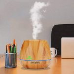 Miserwe 550ML Aromatherapy Essential Oil Diffuser Ultrasonic Aroma Humidifier – Adjustable Mist and 7 Color LED Lights Waterless Auto Shut-Off for Home, Office, Bedroom and Baby