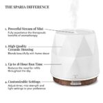 Sparia Ceramic Ultrasonic Essential Oil Diffuser for Aromatherapy, Matte White with Wood Grain, 300ml, 18 Hour Runtime