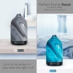 Essential Oil Diffuser Aromatherapy Diffuser – 120ml Glass Ultrasonic Cool Mist Scent Aroma Diffuser, Whisper Quiet with Auto Shut-Off, 4 Timer Setting &7 Colors Night Light for Home (Grey Wave)