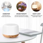 Homeweeks 300ml Essential Oil Diffuser, Quiet Aromatherapy Mist Diffusers for Essential Oils, Wood Grain Ultrasonic Oil Diffuser with Remote Control,Timer, 7 Colors Light for Bedroom (300ml)