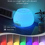 Homasy Essential Oil Diffuser with Oils, Oil Diffuser with 6 Essential Oils Set, 8 Color Lights and Sleep Mode for Bedroom – 500 Milliliter, White