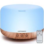 URPOWER 1000ml Essential Oil Diffuser Humidifiers Remote Control Ultrasonic Aromatherapy Diffusers Room Decor Running 20 Hours with Adjustable Mist Mode,Water-less Auto Shut-Off & 7 Color LED Lights