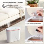 Automatic Trash Can with Essential Oil Diffuser,4 Gallon bathroom trash cans with lid,Touchless Trash Can Bedroom,Small Smart Trash Can Motion Sensor,Slim Garbage Can Bin White Waste Basket (USB Charge)