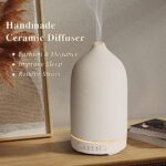 Diffuserlove Ceramic Diffuser 200ML Essential Oil Diffusers Aromatherapy Essential Oil Diffuser for Room 2 Mist Modes Air Diffuser for Home Bedroom Stone Diffuser