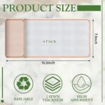 Peryiter 4 Pcs Cotton Flannel for Castor Oil Organic Castor Oil Pack Wrap Soothing Heat Compress Flannel Cloth Reusable Absorbent for Abdomen Castor Oil Pads, 15.8 x 7 Inch (White, Khaki)