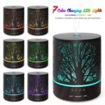 Essential Oil Diffuser Aromatherapy Humidifier: 300ml Ultrasonic Aroma Air Diffusers for Large Room – Electric Fragrance Water Vaporizer with LED Light – Cool Mist Humidifiers for Home Bedroom