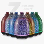 InnoGear Oil Diffuser, 150ml Handmade Glass Diffuser 3D Glass Essential Oil Diffuser Ultrasonic Aromatherapy Diffuser Cool Mist Humidifier with Timers Waterless Auto Shut-Off