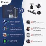 Ceeniu Smart Car Air Fresheners, Ultrasonic Atomizer, Adjustable Concentration, Auto On/Off, Built-in Battery, 45ml French Natural Fragrance, Lasts 4 Months, F26 Car Fresheners, Cologne, Black