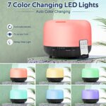 Essential Oil Diffuser for Large Room: 500ml Aromatherapy Ultrasonic Air Humidifier Remote Control for Bedroom – Aroma Cool Mist Vaporizer Timer for Home