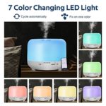Aromatherapy Essential Oil Diffuser for Room: 500ml Aroma Air Humidifier Remote Control for Home Large & Small Rooms – Ultrasonic Cool Mist Diffusers Oils Vaporizer with Light & Timer Bedroom Office