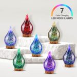 Porseme Essential Oil Diffuser 3D Glass Aromatherapy Ultrasonic Humidifier, Air Refresh Auto Shut-Off, Timer Setting, BPA Free for Home Hotel Yoga Leisure SPA Gift 100ml Last 4h