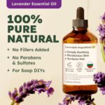 Kukka Lavender Essential Oil for Diffuser – Huge 4 Fl Oz – 100% Pure Natural Lavender Oil for Skin & Hair – Experience Calming Relaxation for Body, Aromatherapy & DIY Soap Making Scent