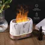 Earnest Living Essential Oil Diffuser Flame Diffuser 200ml Timers Night Lights and Auto Off Function Home Office Humidifier Aromatherapy Diffusers for Essential Oils