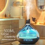 500 ML Essential Oil Diffuser, Upgrade Aroma Diffuser for Large Room, Aromatherapy Diffuser Humidifier with Remote Control 14 Color Lights 4 Timer Setting Auto Shut-Off