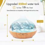 Breathe Essential Oil Diffuser | 550ml Diffusers for Essential Oils with Cleaning Kit & Measuring Cup | 16 LED Color Light Options, 4 Timer Settings, 2 Mist Outputs, Auto Power Off (Natural Oak)