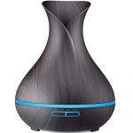URPOWER Essential Oil Diffuser, 400ml Wood Grain Aromatherapy Diffuser Ultrasonic Cool Mist Humidifier with Color LED Lights Changing and Waterless Auto Shut-off for Bedroom Office Home Baby Room Yoga