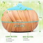 Essential Oil Diffuser, 500ml Diffusers for Essential Oils with Essential Oil Set, Ultrasonic Aroma Diffuser Humidifier Waterless Auto-Off for Office Home Yoga