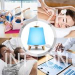 Remote Control Essential Oil Diffuser, Bluetooth Music Diffuser for Essential Oil, 300ML Ultrasonic Aroma Diffuser with Waterless Auto Shut-Off, 8 Color Change Table Lamp for Bedroom, Office (White)