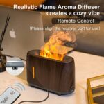 Ankrs Flame Essential Oil Diffuser with Remote Control, Ultra-Quiet Air Diffuser for Aromatherapy, Waterless Auto-off Cool Mist Scent Diffuser/Humidifier for Home & Office with 3 Timer, Lighting Modes