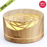 Ultrasonic Aromatherapy Essential Oil Diffuser – Unique Design Humidifier with Adjustable Mist Modes & Night Lights, Waterless Auto Shut off for Office Home Bedroom Living Room Study Yoga Spa