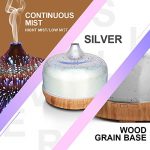 500ml Essential Oil Diffuser 3D Glass Aromatherapy Ultrasonic Humidifier – 7 Color Changing LEDs, Auto Shut-Off,Timer Setting, BPA Free for Home Hotel Yoga SPA Gift