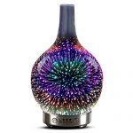Essential oil diffuser 3D Glass Starry Sky Aromatherapy Oil Diffuser Cold Mist Ultrasonic Humidifier With 7 Color Changing LED 100ml, Home, Office, Yoga, Baby, Sleep,Water-free automatic closure