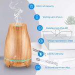Diffuserlove 200ML Essential Oil Diffuser Ultrasonic Remote Control Yellow Wood Grain Aroma Diffuser Mist Humidifiers with 7 Color LED Lights and Waterless Auto Shut-off for Bedroom Office House