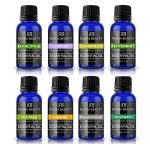 Radha Beauty Aromatherapy Top 8 Essential Oils 100% Pure & Therapeutic Grade – Basic Sampler Gift Set & Kit (Lavender, Tea Tree, Eucalyptus, Lemongrass, Orange, Peppermint, Frankincense and Rosemary)