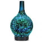 Aromatherapy Essential Oil Diffuser, Ultrasonic Cool Mist Aroma Diffuser, Whisper Quiet Humidifier with Time Setting and 7 Colors LED Lights Changing for Home Office 100 ml (3D Firework)