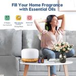 YIKUBEE 500ml Essential Oil Diffusers with Remote Control, Aromatherapy Oil Diffuser with Cool Mist, Waterless Auto Shut-Off Diffusers for Essential Oils Large Room, Home