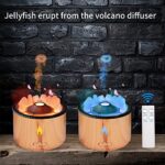 Essential Oil Diffusers with Remote Control, yayaHappy Humidifiers for Bedroom 360ML, Flame and Volcano Diffuser, Red&Blue Night Light,Give 50ML Hotel Collection Essential Oils for Home,largeroom